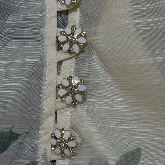 NWT Chicwish Blouse Maxi Skirt Size S Small Rhinestone Button Floral Garden Part - Picture 10 of 13